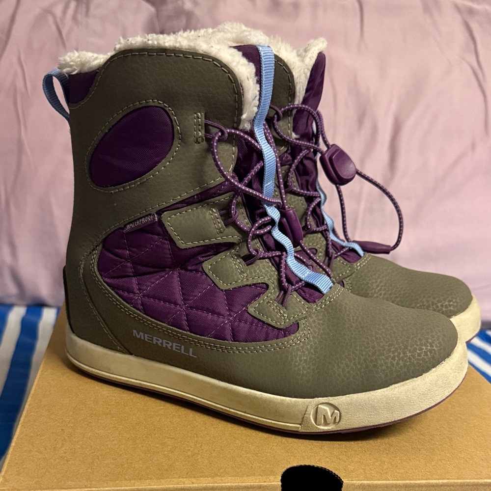 Merrell Gray and Purple Quilted Boots